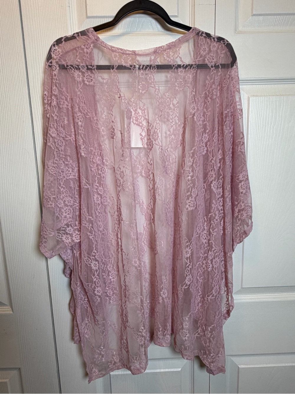 NWT Andrée by Unit Dusty Rose Lace Open Front Kimono Cardigan XL Boho Layering - Picture 7 of 8